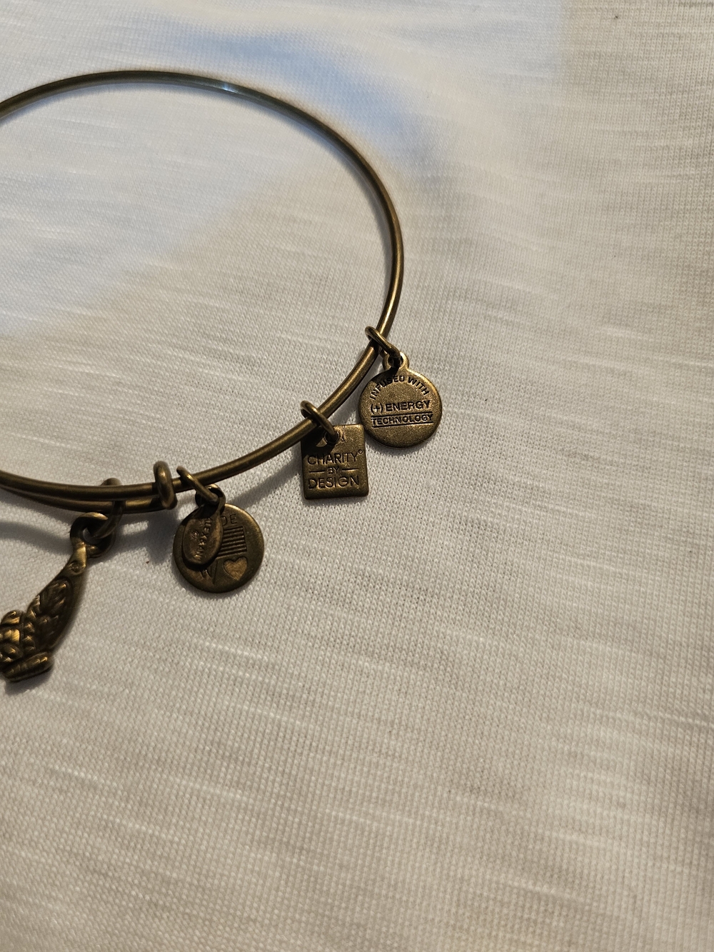 Gold-Tone Charm Bangle Bracelet with Butterfly and Coin Charms - Women's - Picture 4 of 5